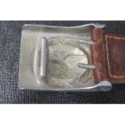 Luftwaffe buckle in aluminum with leather flap, dated 1939