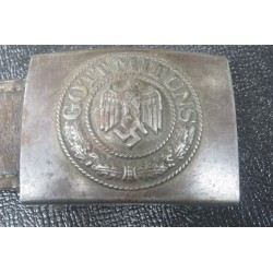Fibbia tedesca WH in ferro con pattina in cuoio