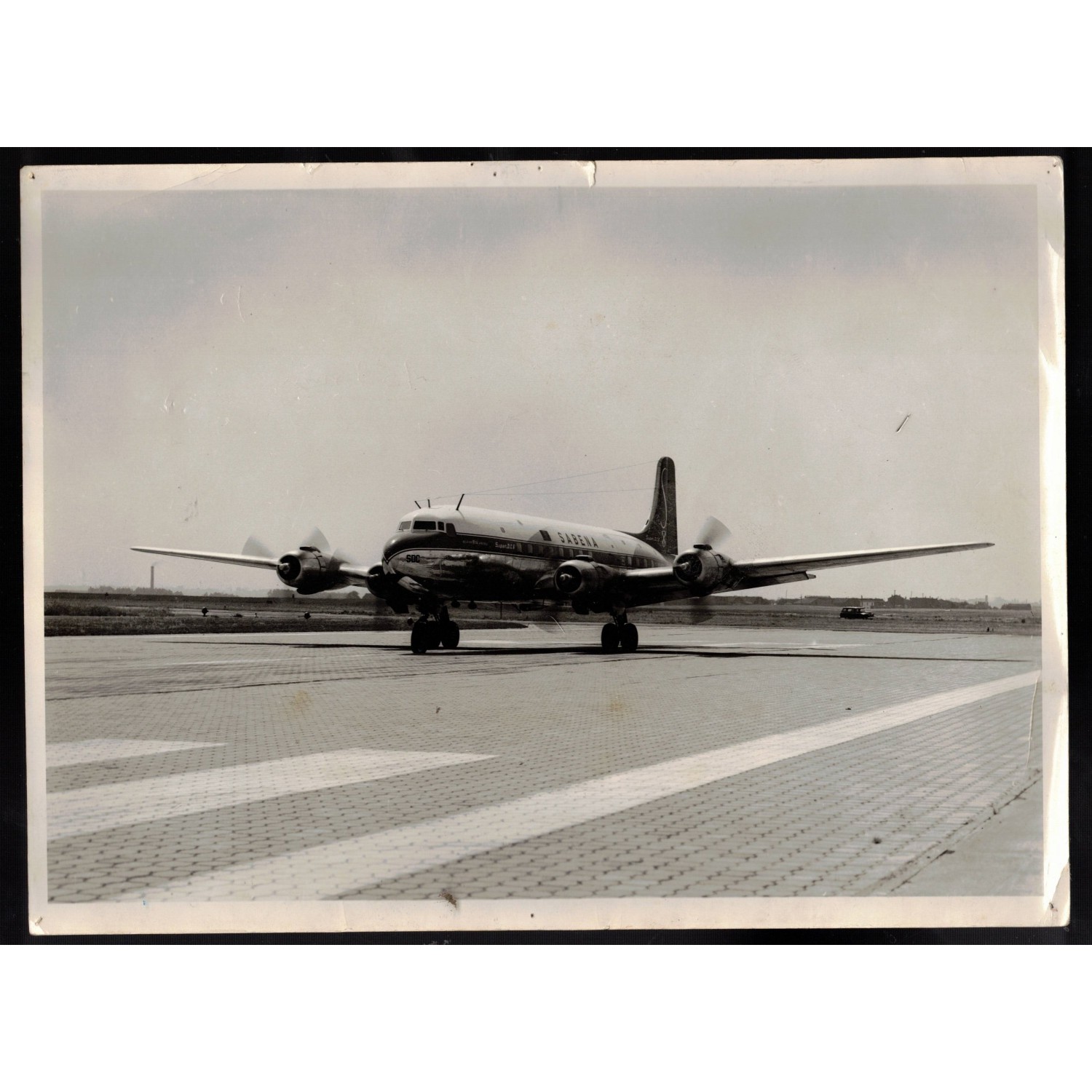 Original official photo of SABENA Airline, DC6, measures approx.24.5x 18 cm