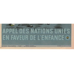 Wall poster "Appels Des Natoins Unies en faveur de L Enfance 1948"