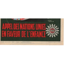 Manifestino murale " Appels Des Nations Unies en faveur de L Enfance 1948 "