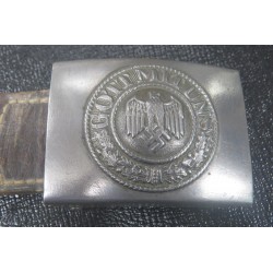 World War II WH troop buckle, iron model, leather flap marked 1940