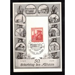 Cartolina ricordo del 50° compleanno del Fuhrer 1939