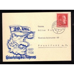Cartolina ricordo del 48° compleanno del Fuhrer 1938