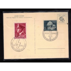 Cartolina di propaganda nazionalsocialista ritratto di Adolf Hitler