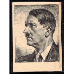 National Socialist propaganda postcard portrait of Adolf Hitler