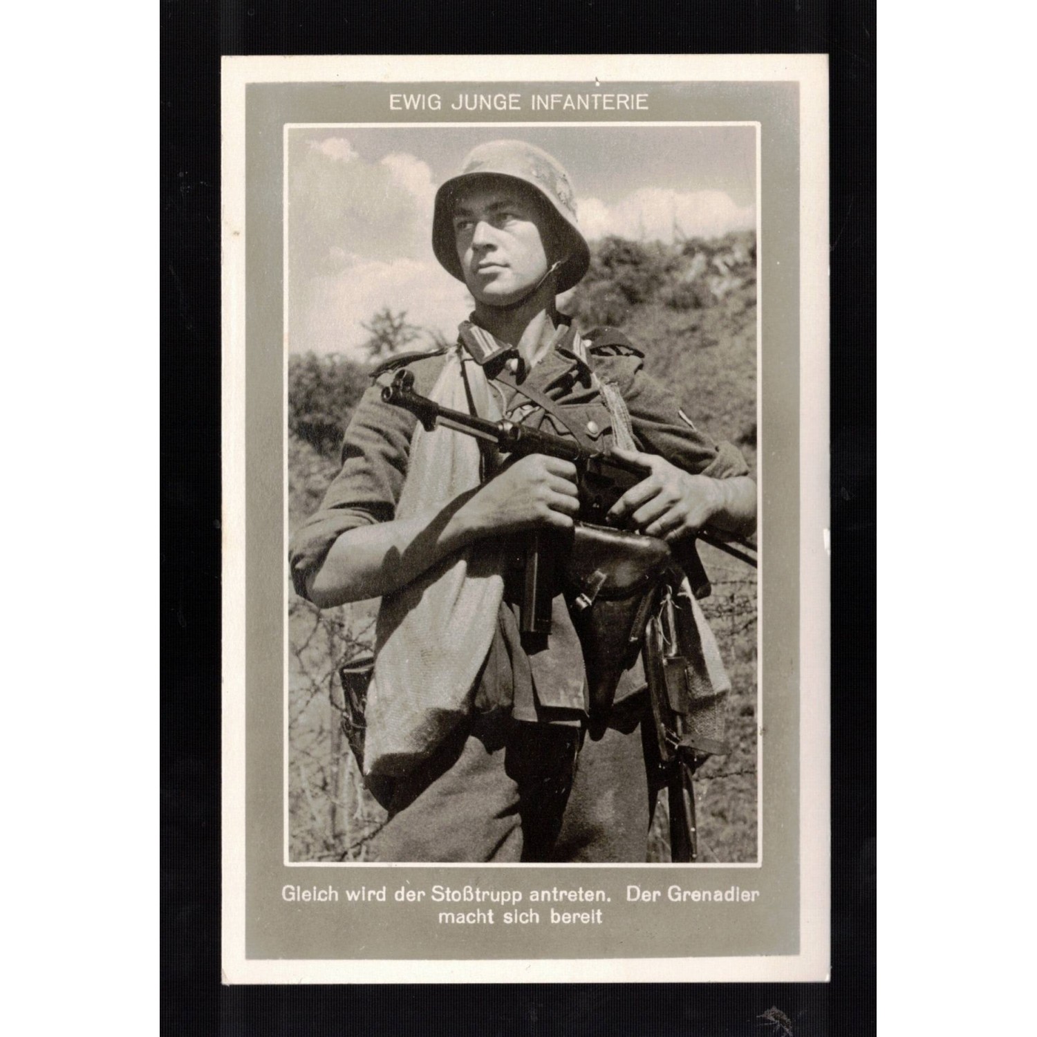Cartolina di propaganda tedesca Ewig Junge Infanterie