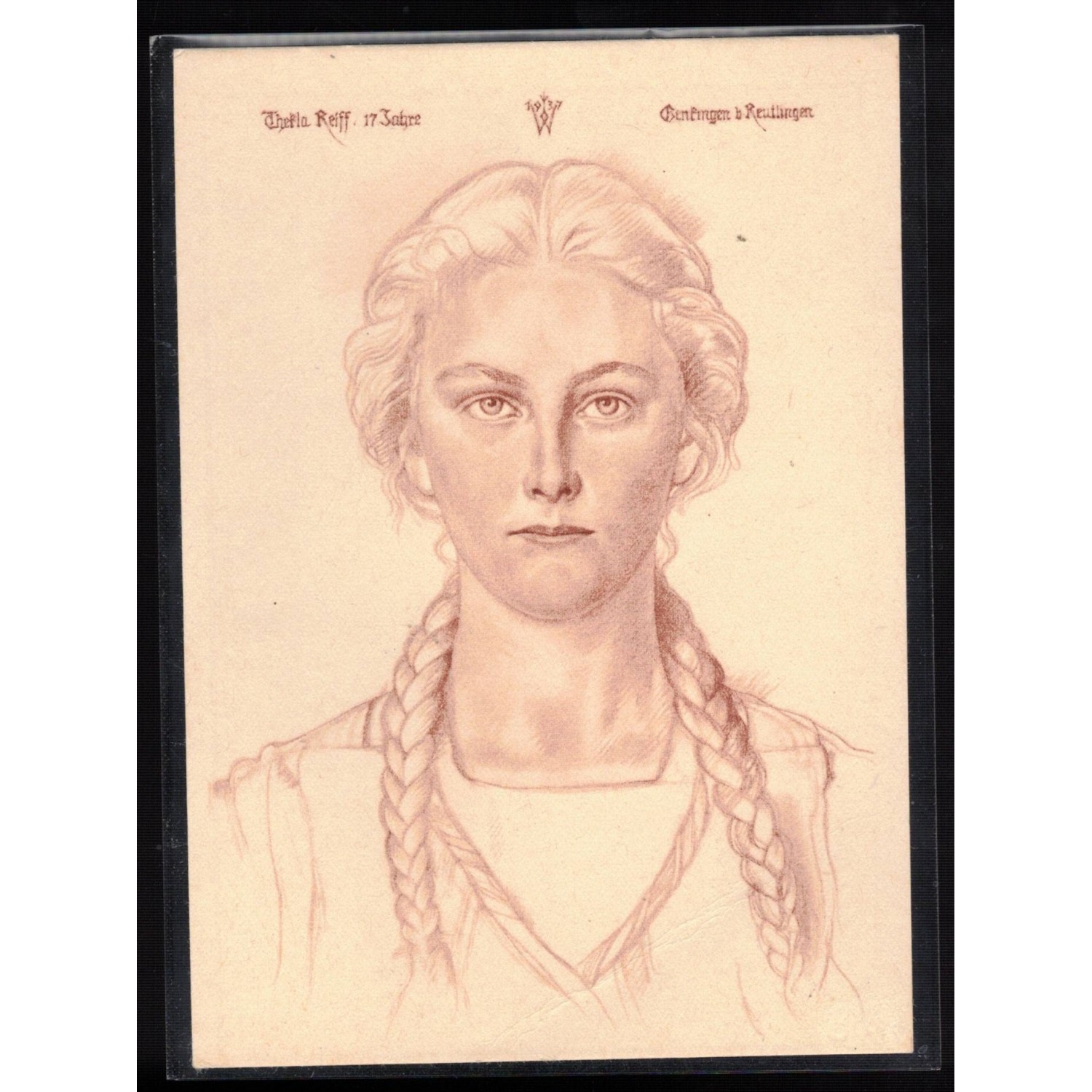 Original postcard by W. Willirich for the VDA Organization of the Deutscher Blutadel series in Aller Welt