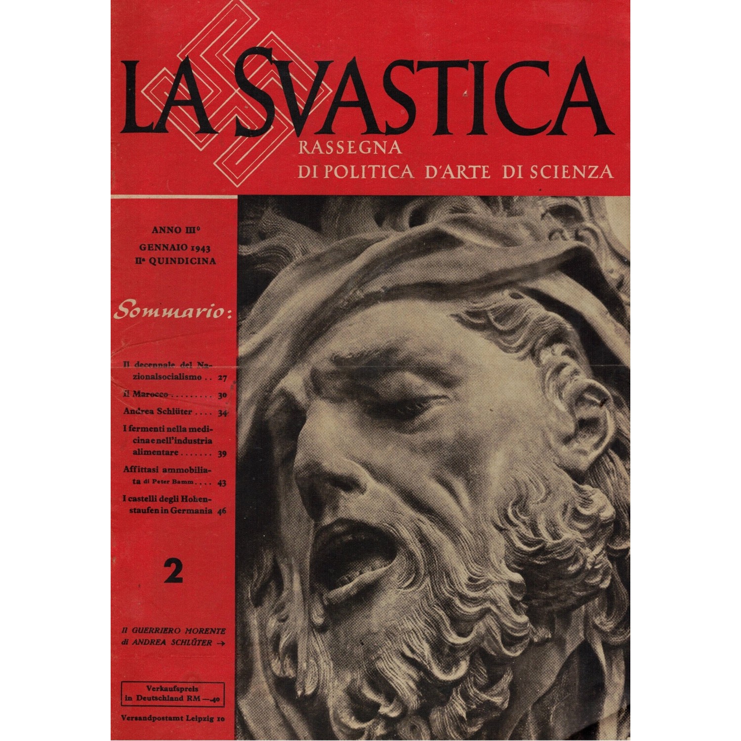 Rivista  LA SVASTICA n.2  Anno 3°  1943
