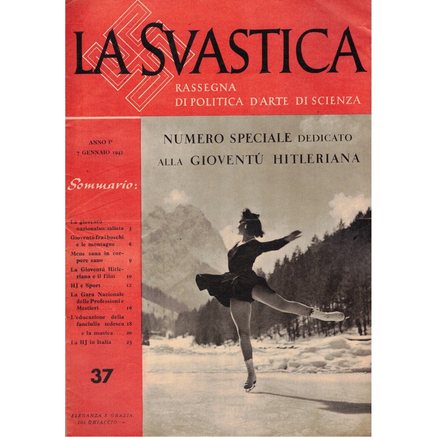 Rivista  LA SVASTICA n. 37  Anno 1°  1942
