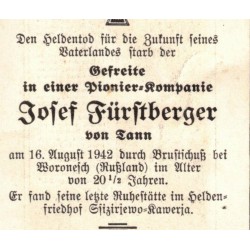 Sterbebilder caduto tedesco Compagnia Pionieri 1942
