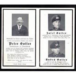 Sterbebilder gruppo di famiglia due fratelli caduti in guerra