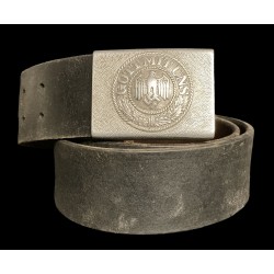 Cinturone truppa WH Wehrmacht fibbia in alluminio pre bellica datata 1938