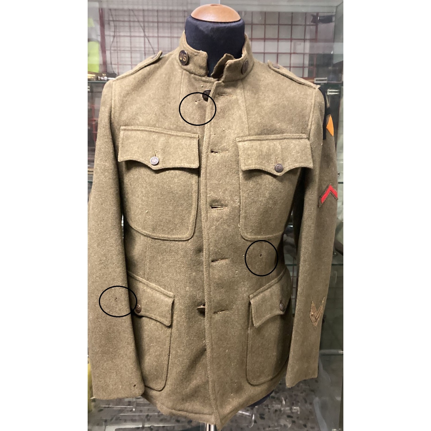 Giubba da truppa us Army 1a Armata Trasmissioni 1a Guerra Mondiale