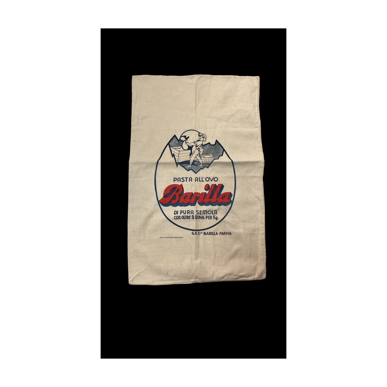 Sacchetto in tessuto per pasta "BARILLA - PARMA" anni 40