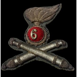 Beautiful hat front badge for an officer of the 6th Colonial Artillery Regiment