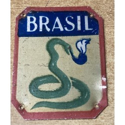 Raro scudetto in alluminio litografato FEB Forza Intervento Brasiliana 2a Guerra Mondiale