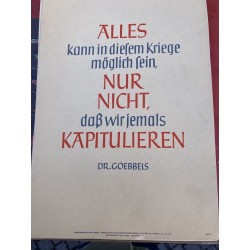 Wochenspruch der NSDAP  Zentralverlag der NSDAP Munchen , Dr. Goebbels , misure 35 x 24 cm