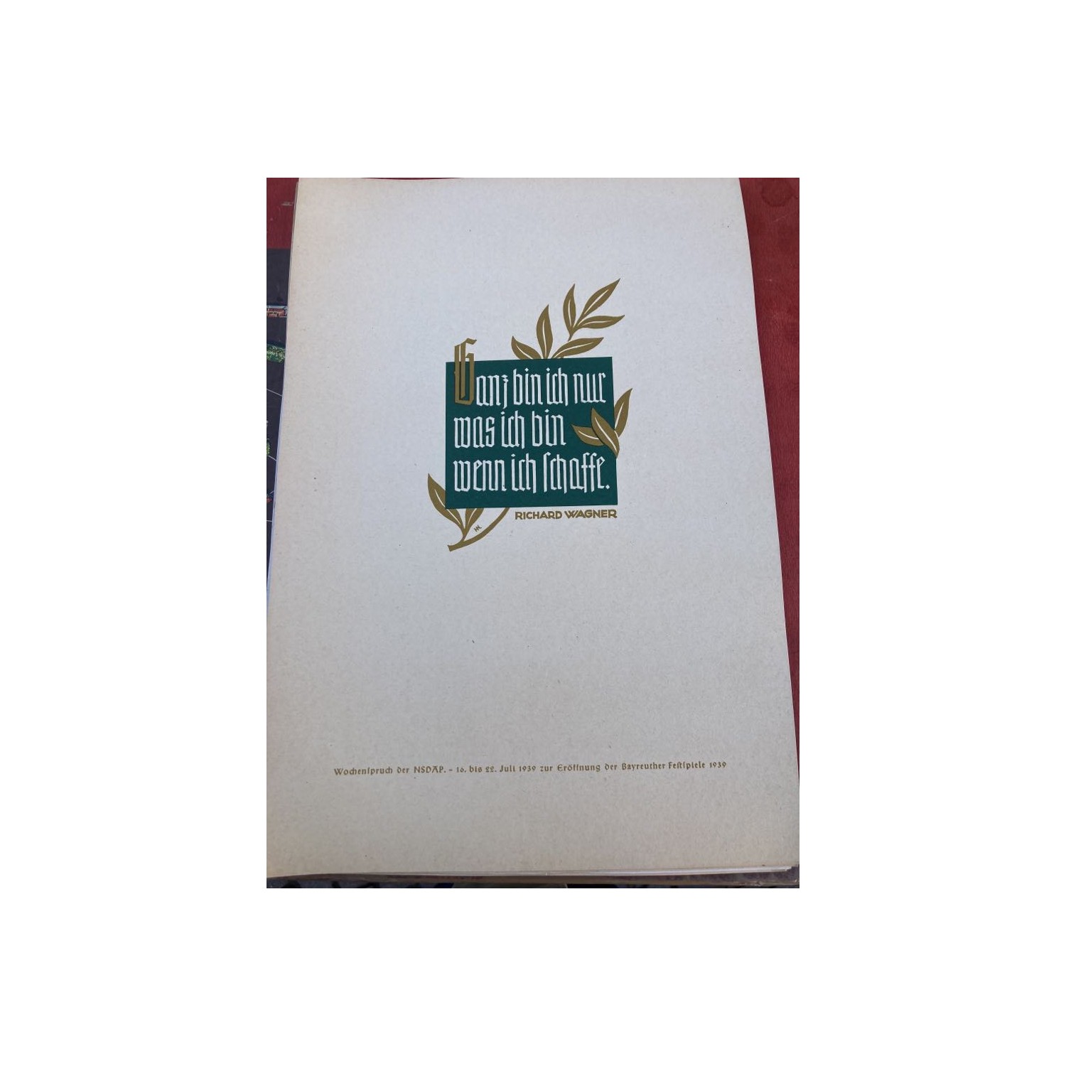 Wochenspruch der NSDAP  Zentralverlag der NSDAP Munchen  Luglio 1939