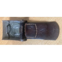 Fibbia Heer WH in ferro 1940 completa di pattina in cuoio