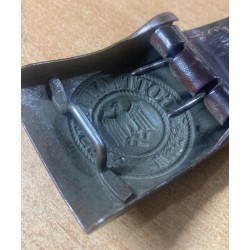 Fibbia Heer WH in ferro 1940 completa di pattina in cuoio