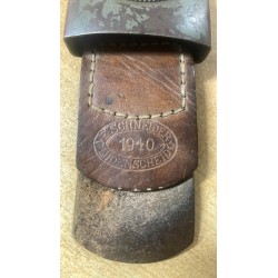 Fibbia Heer WH in ferro 1940 completa di pattina in cuoio