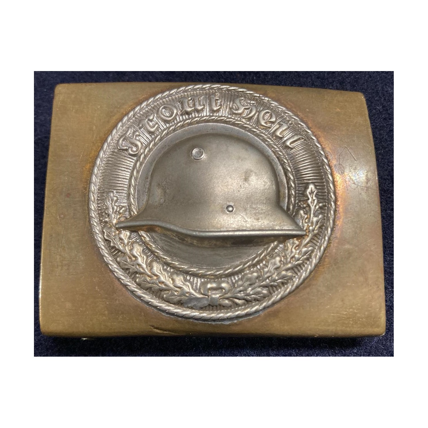 Fibbia in ottone Front Heil Der Stahlhelm