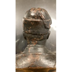 Büste des Duce Benito Mussolini, aus Eisen gegossen, mit Patina der Zeit