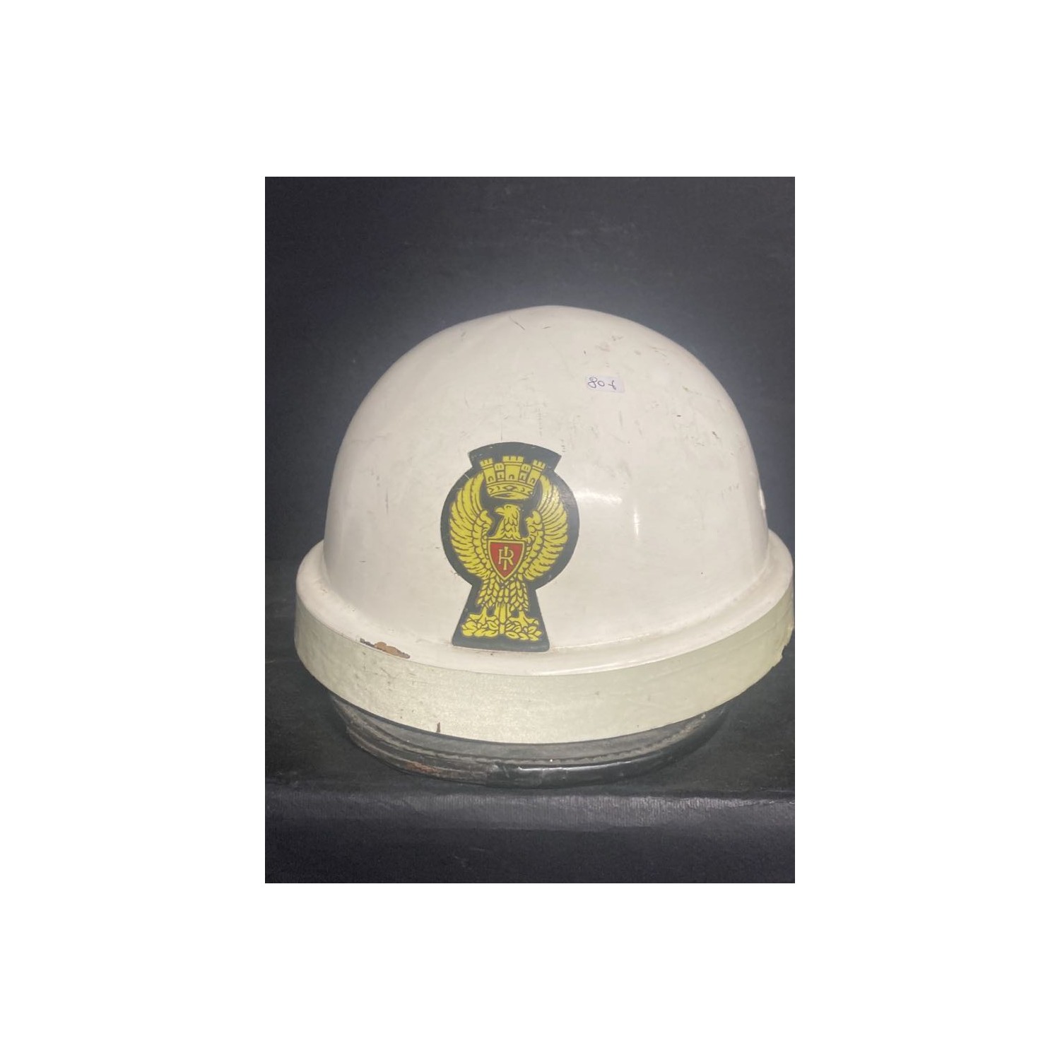 Helmet known as "nut shell" for Italian police motorcyclists in the 70s