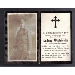 Sterbebilder luttino soldato austriaco 1° Reg. Tiroler Kaiserjager 1917
