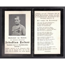 Sterbebilder Luttino soldato austriaco 1a Guerra Mondiale