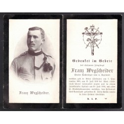 Sterbebilder luttino soldato austriaco caduto in Sud Tirolo 1916