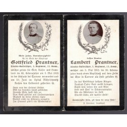 Sterbebilder luttino coppia di fratelli caduti Selva di Tarnova 1915