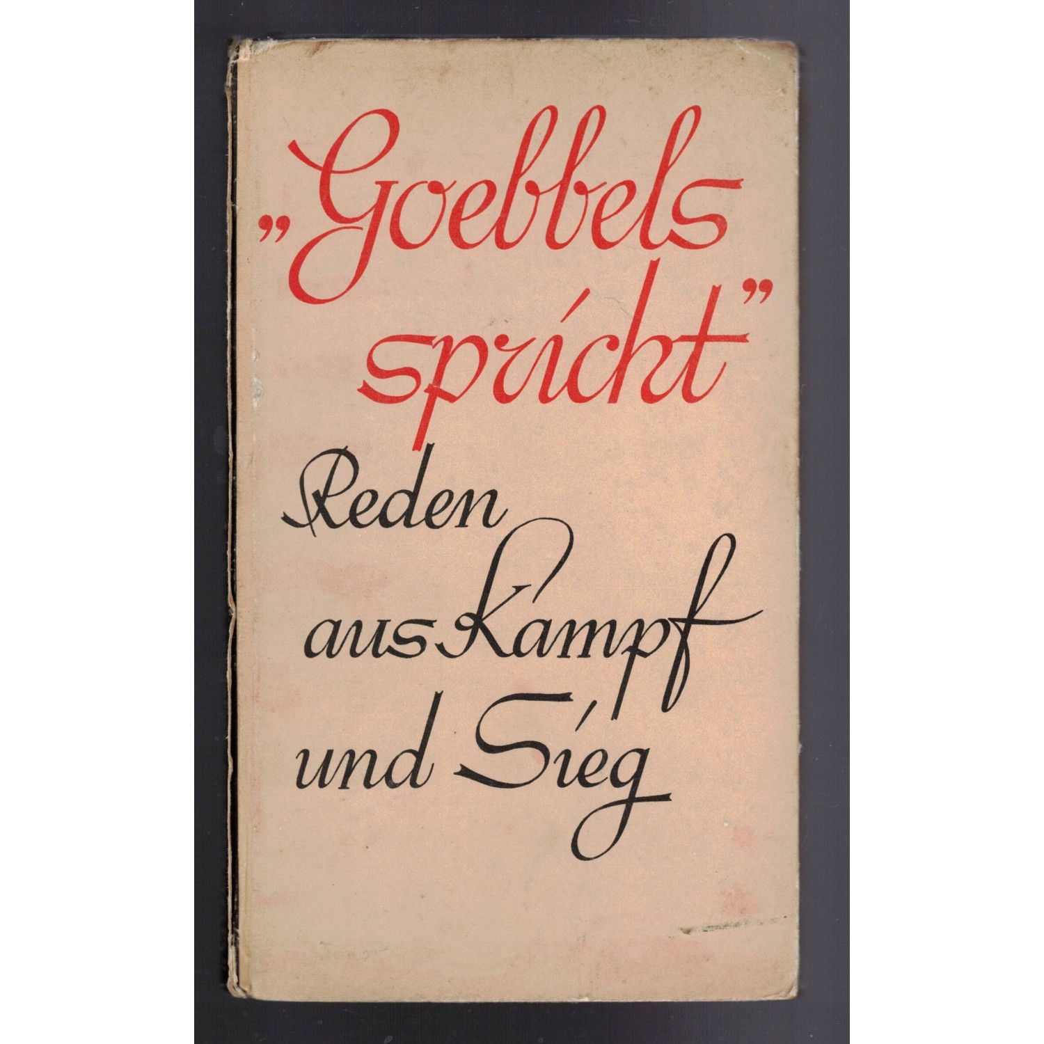 Libro "Goebbels Spricht" Reden aus Kampf und Siege Discorsi di Goebbels  1933