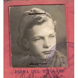Tessera partigiana  Corpo Volontari della LIberta Brigata MATTEOTTI