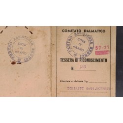 Tessera COMITATO DALMATICO Centro Assistenza Reduci Milano