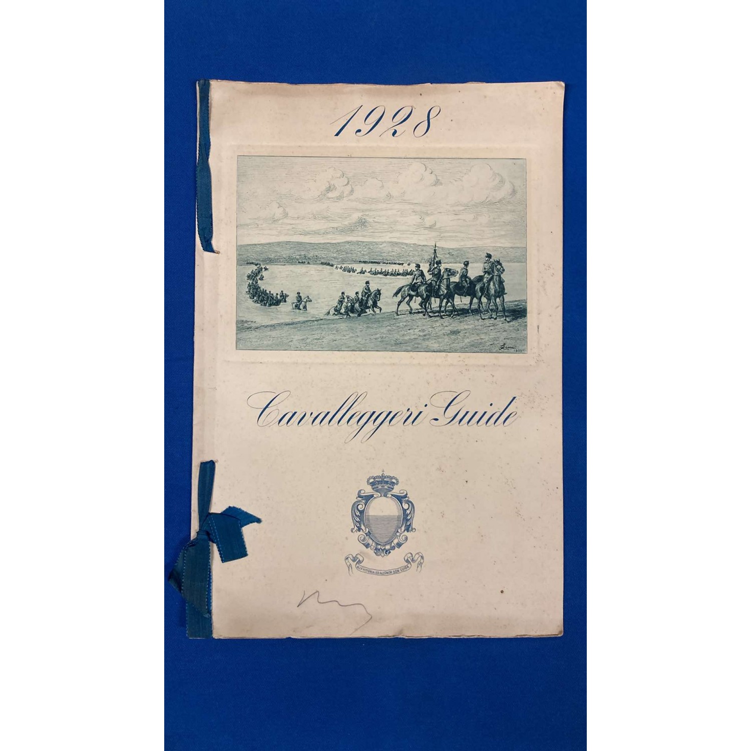 Calendario Cavalleggeri Guide 1928 con autografo del Colonnello Comandante