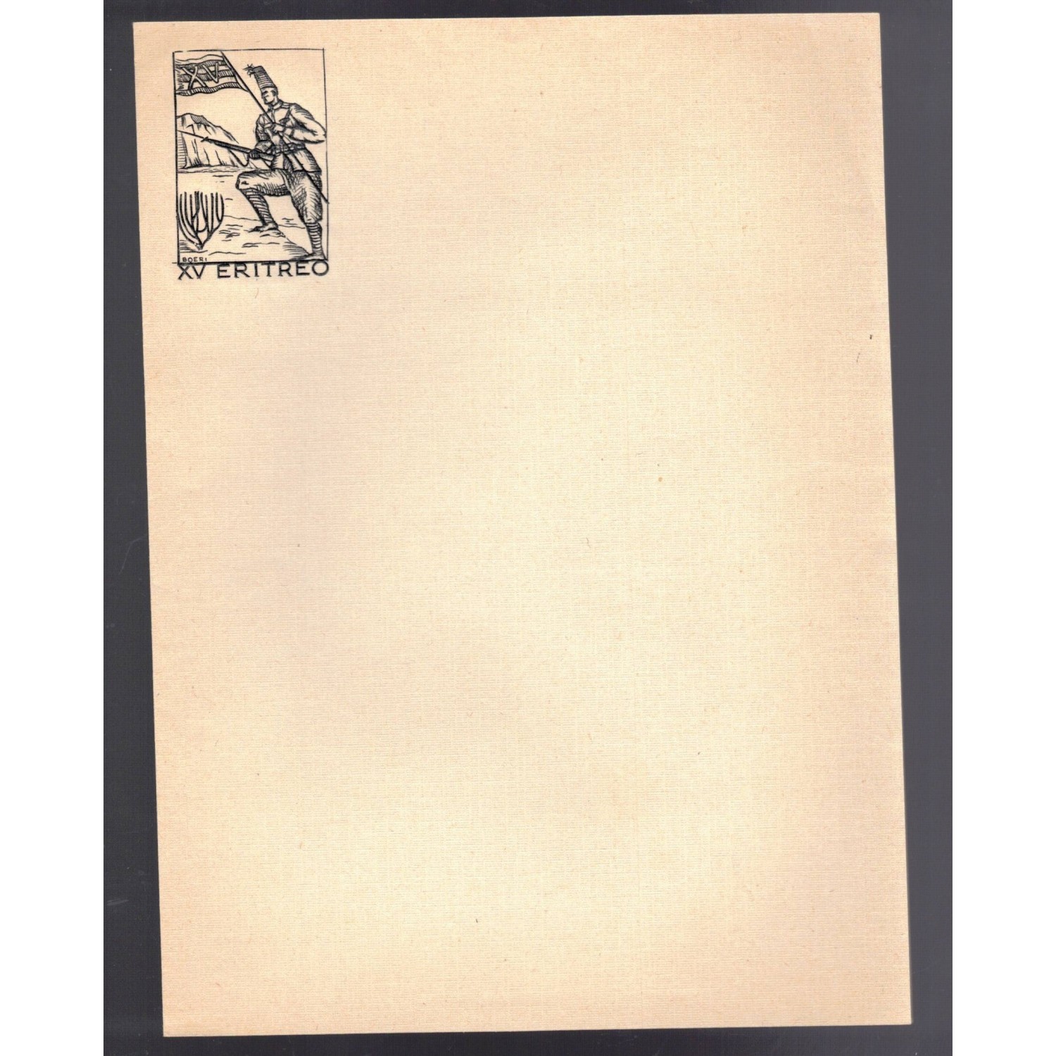 Envelope and paper of XV° Italian Colonial Batallion