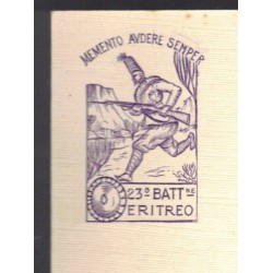 Cartoncino rigido postale XXIII° Reggimento Coloniale Battaglione Eritreo