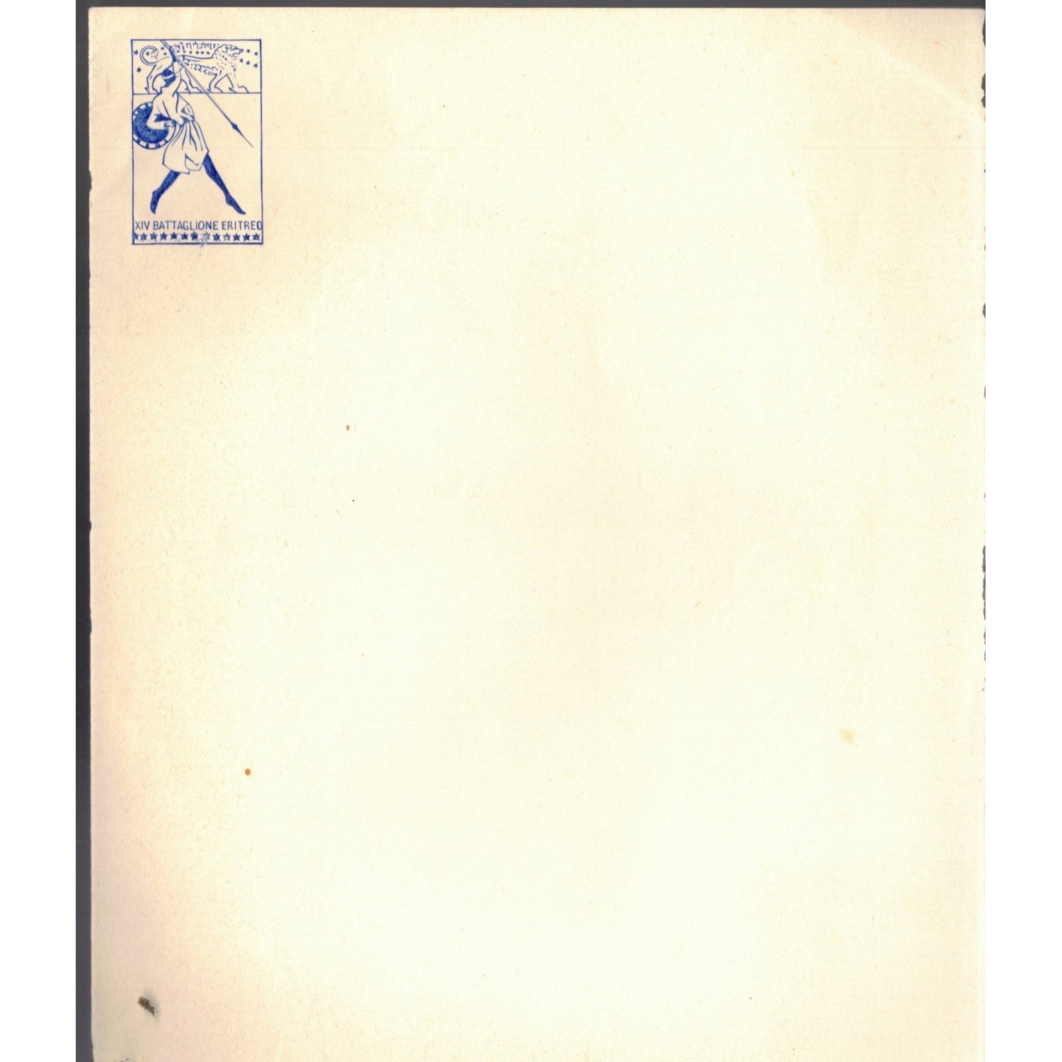 Busta e lettera XIV Battaglione Eritreo