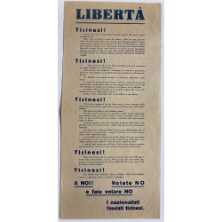 Wall poster of the Ticino Fascist Nationalists - Canton Ticino Switzerland