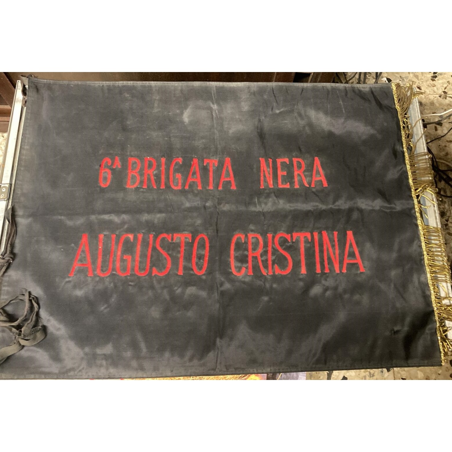 Rarissimo gagliardetto della 6a Brigata Nera AUGUSTO CRISTINA di Novara