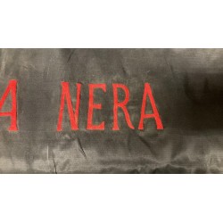 Very rare pennant of the 6th Black Brigade AUGUSTO CRISTINA of Novara; the pennant measures 80 x 60 cm