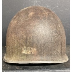 WWII  M1 helmet fixed hooks with rear emblem, liner missing