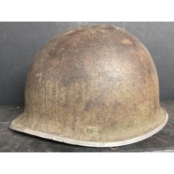 WWII  M1 helmet fixed hooks with rear emblem, liner missing