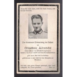 Interesting death notice of a German soldier of the 4th Cavalry Regiment fallen at Wolchow (Battle of Lyuban 1942)