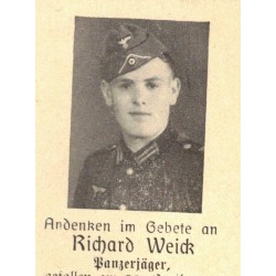 Sterbebilder death notice luttino di soldato tedesco Panzerjager