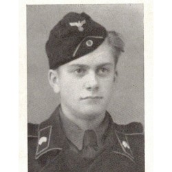 Death notice of a German tank driver, Obergefreiter, fallen in Normandy