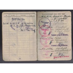 Soldbuch of an Artillery Officer W. Effinger, the soldier left as a private in 1939 in the Bau Erz Btl 12/2 Komp W. Effinger