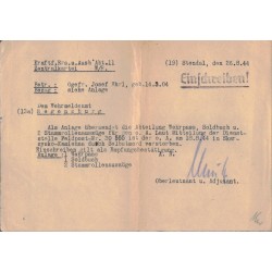 Soldbuch of an Infantry Corporal WH, Josef Ehrl, who committed suicide in 1944
